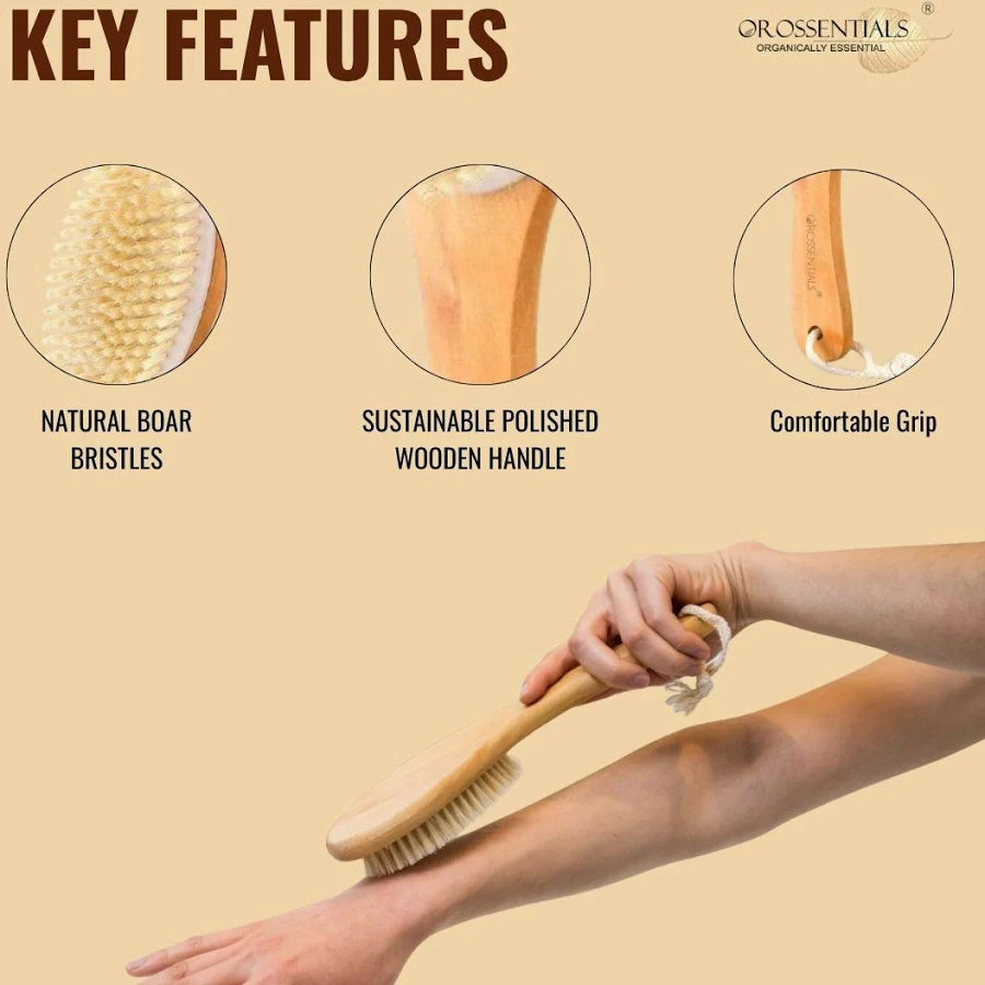 OROSSENTIALS Wooden Dry Body Brush