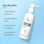 Fixderma Salyzap-Az 2% Salicylic Acid + 2% Azelaic Acid Body Acne Treatment Unscented Spray For Acne On Body Parts Like Back, Upper Arms | Paraben Free | Unclog Pores - 100ml