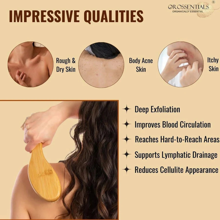 OROSSENTIALS Wooden Dry Body Brush
