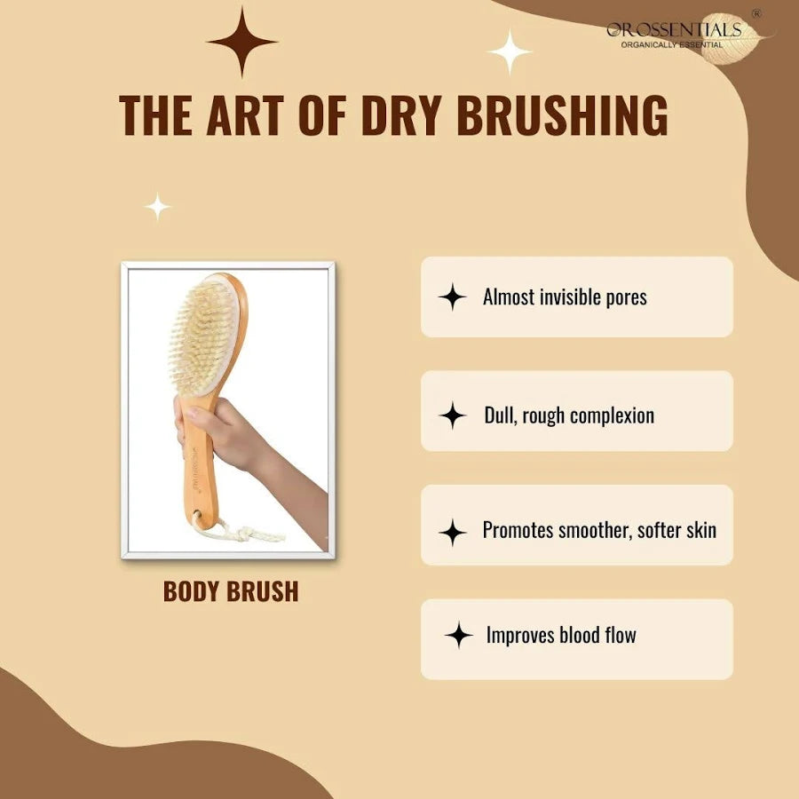 OROSSENTIALS Wooden Dry Body Brush