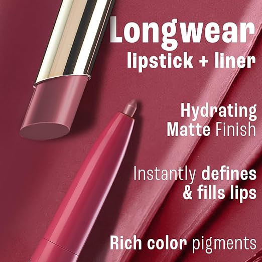 Lakme 9to5 Hya Beach Edit, Lipstick + Liner Duo, Pro Pink, Infused with Hyaluronic Acid, Vitamin E, Jojoba Oil, Comfortable Matte Finish, SPF Powered, Hydrating Lipstick