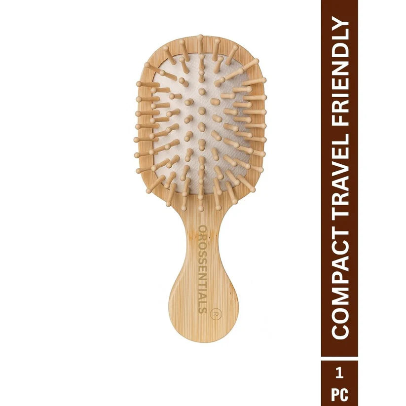 Bamboo Hair Brush with bamboo bristles | Wooden Hair Unisex | Wooden Brush for Hair Small Hairbrush for Women | Paddle Hair Brush Paddle Brush for Women Travel Friendly