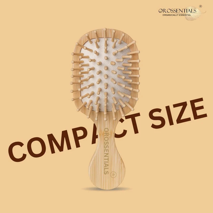 Bamboo Hair Brush with bamboo bristles | Wooden Hair Unisex | Wooden Brush for Hair Small Hairbrush for Women | Paddle Hair Brush Paddle Brush for Women Travel Friendly