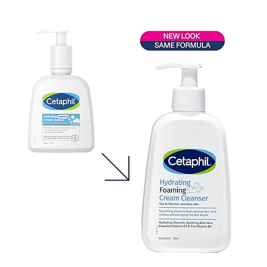 Cetaphil Hydrating foaming Face Wash, Cream to Foam Cleanser 236ml | Niacinamide, Pro-Vitamin B5 & and Aloe for Gentle Cleansing