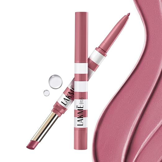 Lakme 9to5 Hya Beach Edit, Lipstick + Liner Duo, Pro Pink, Infused with Hyaluronic Acid, Vitamin E, Jojoba Oil, Comfortable Matte Finish, SPF Powered, Hydrating Lipstick