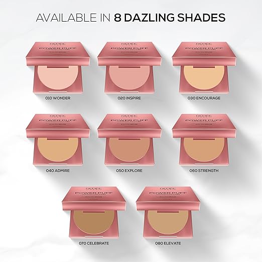 RENEE PRO Power Puff Compact Powder Lightweight and Velvety Matte Finish, Helps Achieve Even Toned Skin, Minimizes Appearance Of Pores & Fine Lines, Helps Control Excess Oil & Shine,