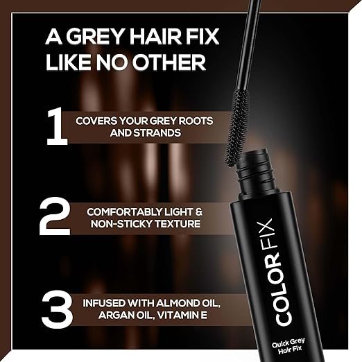 RENEE Color Fix Instant Hair-Colour Touch-Up Wax Stick| Covers Greys | Lightweight, Non-sticky, Quick-Dry, Long-Lasting | Enriched with Almond Oil, Argan Oil & Vitamin E | 15 ml