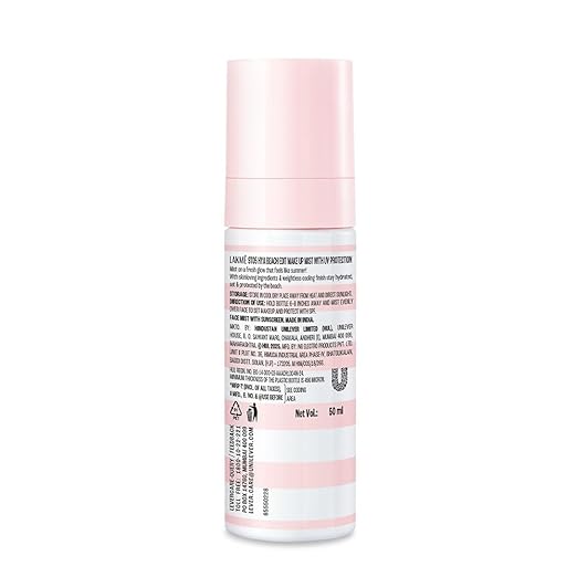 Lakme Hya Beach Edit Makeup Mist with UV Protection, Infused with Hyaluronic Acid & Vitamin E, For Radiant Look & Long-Lasting Makeup, Perfect for Summer, 50 ml