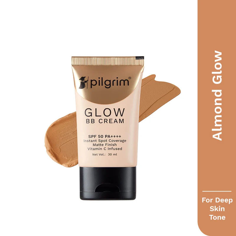 Pilgrim Beige Glow 3-In-1 Natural Bb Cream Medium Coverage For All Skin Types Spf 50 Pa++++ With Niacinamide, Hyaluronic Acid & Vit C - 30G,