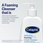 Cetaphil Hydrating foaming Face Wash, Cream to Foam Cleanser 236ml | Niacinamide, Pro-Vitamin B5 & and Aloe for Gentle Cleansing