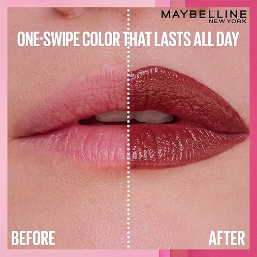 Maybelline New York Maybelline Serum Lipstick (Satin),| 1-Swipe Lush Color 8HR Weightless Hydration