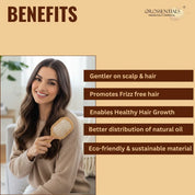 Bamboo Hair Brush with bamboo bristles | Wooden Hair Unisex | Wooden Brush for Hair Small Hairbrush for Women | Paddle Hair Brush Paddle Brush for Women Travel Friendly