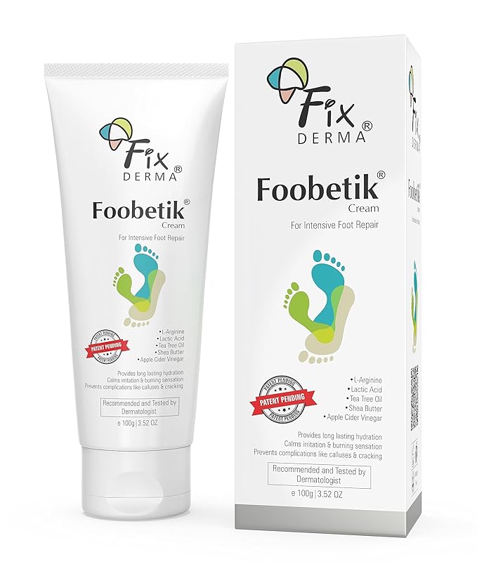 Fixderma Foobetik Cream, Foot cream, Foot Care For Diabetic, For Dry & Cracked Feet, Moisturizes & Soothes Feet, Heel Repair, For Calloused, or Chapped Skin, Paraben Free - 50g