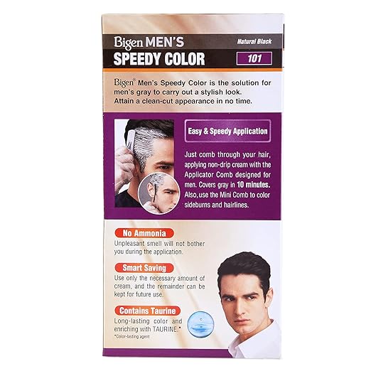 Bigen Men's Speedy Color, Hair Color, 80g - Natural Black 101