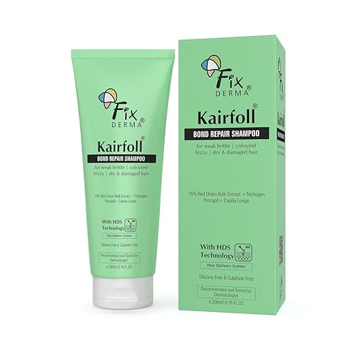Fixderma Kairfoll Bond Repair Shampoo | 15% Red Onion Shampoo with Castor Oil for Hair Growth (Bond Repair Shampoo, 200 ml