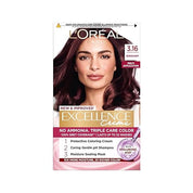 L'Oreal Paris Excellence Creme Triple Care No Ammonia Long-lasting Hair Color, 100% Grey Coverage, Powered by Pro-keratin and French Rose Oil, Shade Black 1, 72ml+100g