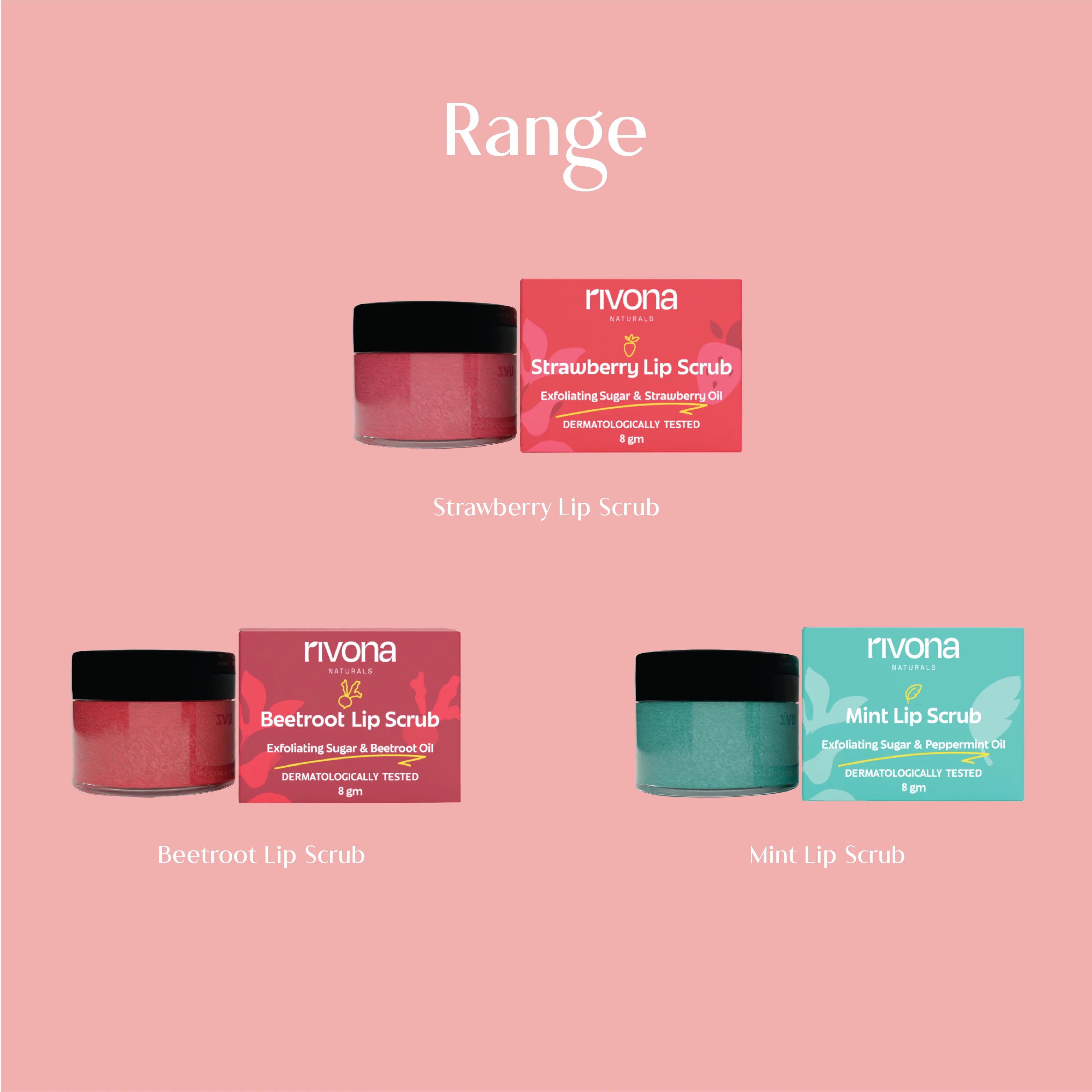 Rivona Naturals Beetroot Lip Scrub | Sugar + Niacinamide | Exfoliating | For Men & Women | 8 gm
