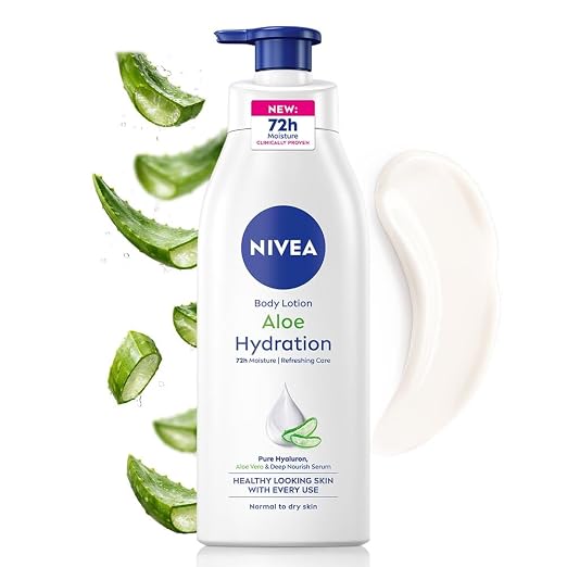 NIVEA Aloe Hydration Body Lotion, 400ml | 72H Moisturization | With Deep Moisture Serum & 100% Natural Aloe Vera Extracts | All Skin Types