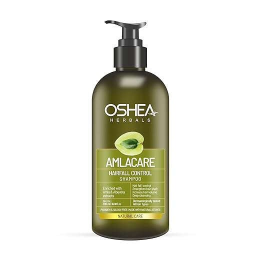 Oshea Herbals Amlacare Hairfall Shampoo for Women & Men | Deep Cleansing & Strengthening Formula | Helps Reduce Hair Fall & Controls Dandruff | Enriched with Amla & Aloe Vera Extracts - 300ml