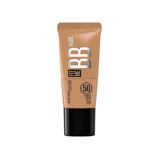 Maybelline New York Fit Me Glow BB Cream, SPF 50 + 24H Hydration With Niacinamide & Hyaluronic Acid, Dewy Finish for Normal to Dry Skin- Shade 45, 25ml