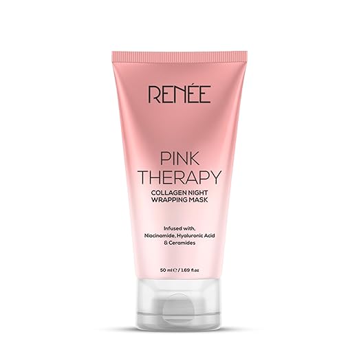 RENEE Pink Therapy Collagen Night Wrapping Face Mask, 20 ml | For Young, Hydrated Skin, Texture & Elasticity, Improves Skin Barrier, Hyaluronic Acid & Niacinamide Infused