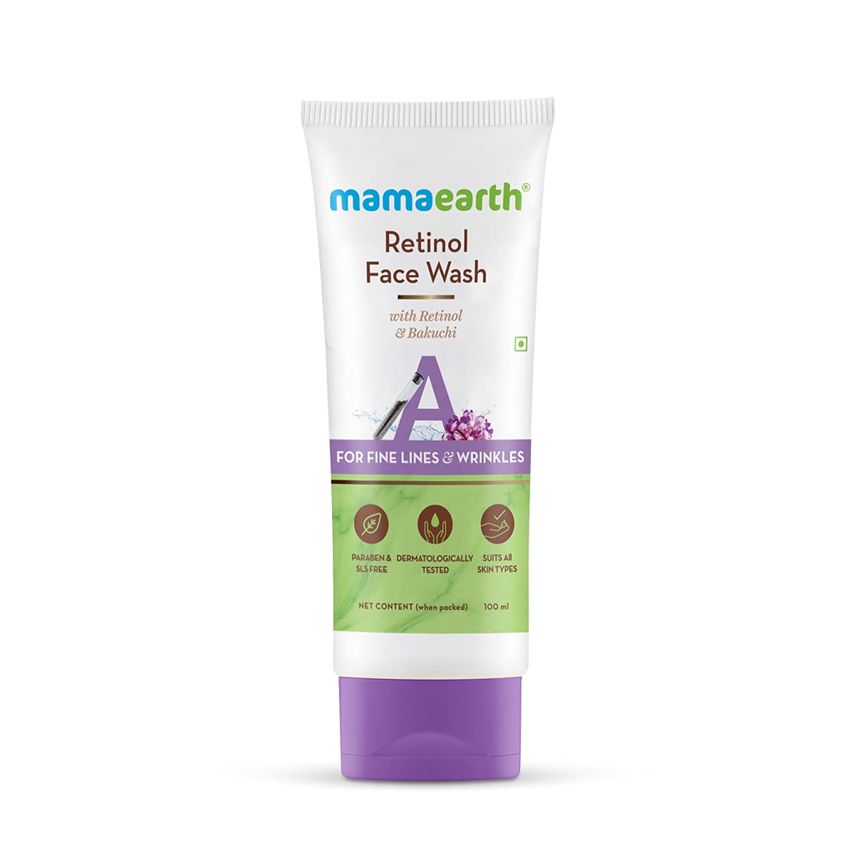 Mamaearth Retinol Face Wash With Retinol & Bakuchi For Fine Lines And Wrinkles (100ml)