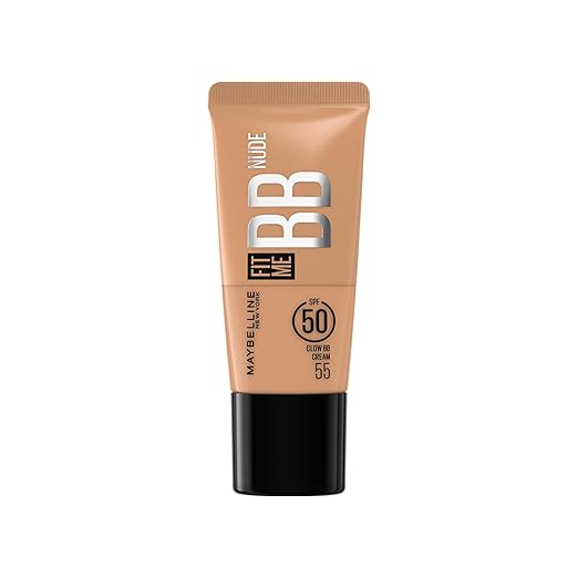 Maybelline New York Fit Me Glow BB Cream, SPF 50 + 24H Hydration With Niacinamide & Hyaluronic Acid, Dewy Finish for Normal to Dry Skin- Shade 45, 25ml