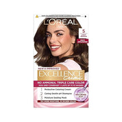 L'Oreal Paris Excellence Creme Triple Care No Ammonia Long-lasting Hair Color, 100% Grey Coverage, Powered by Pro-keratin and French Rose Oil, Shade Black 1, 72ml+100g