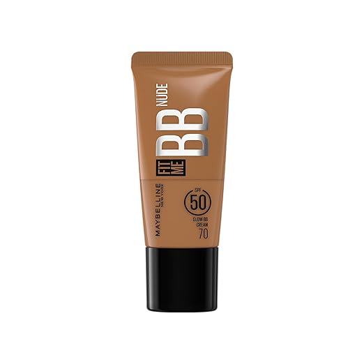 Maybelline New York Fit Me Glow BB Cream, SPF 50 + 24H Hydration With Niacinamide & Hyaluronic Acid, Dewy Finish for Normal to Dry Skin- Shade 45, 25ml