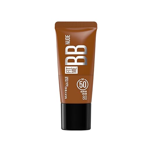Maybelline New York Fit Me Glow BB Cream, SPF 50 + 24H Hydration With Niacinamide & Hyaluronic Acid, Dewy Finish for Normal to Dry Skin- Shade 45, 25ml