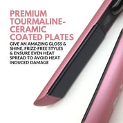Alan Truman AT-104 Soft Pink Tourmaline Ceramic Hair Straightener, Metallic Pink, 500g