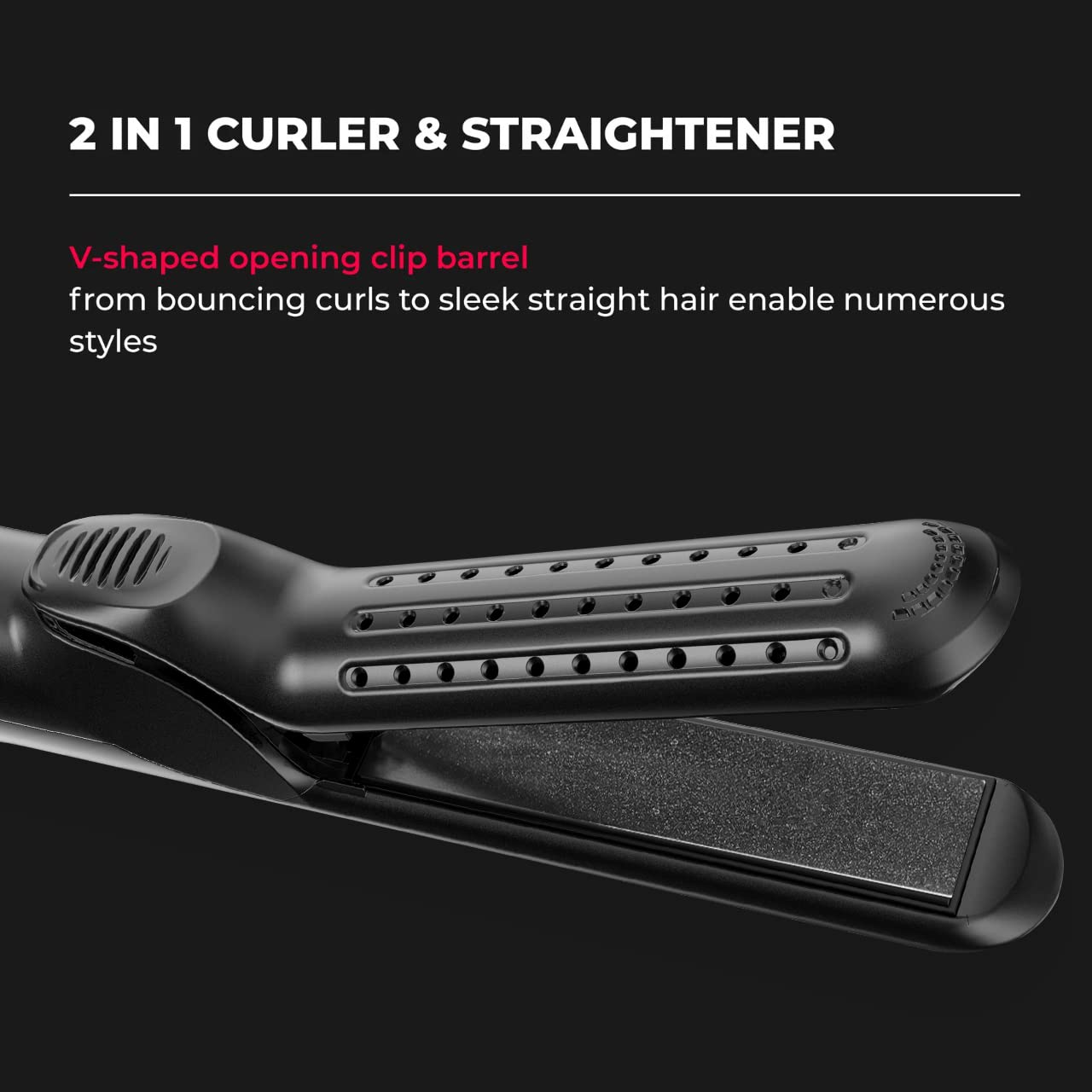 Alan Truman Ceramic Airflow Curl-N- Straight, Black, Corded Electric, Black