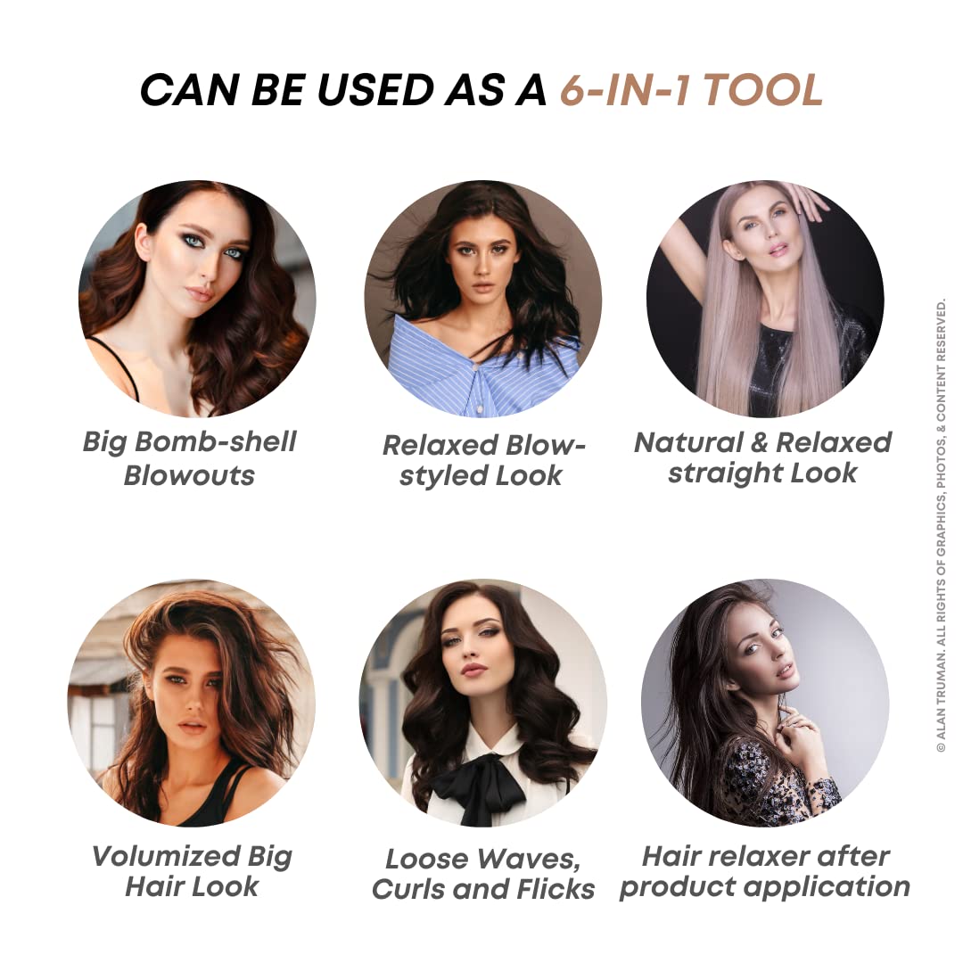 Alan Truman Blow Dryer Brush For Everyday Blowouts & Blow-styling At Home - Compact Pink