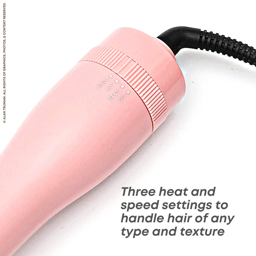 Alan Truman Blow Dryer Brush For Everyday Blowouts & Blow-styling At Home - Compact Pink