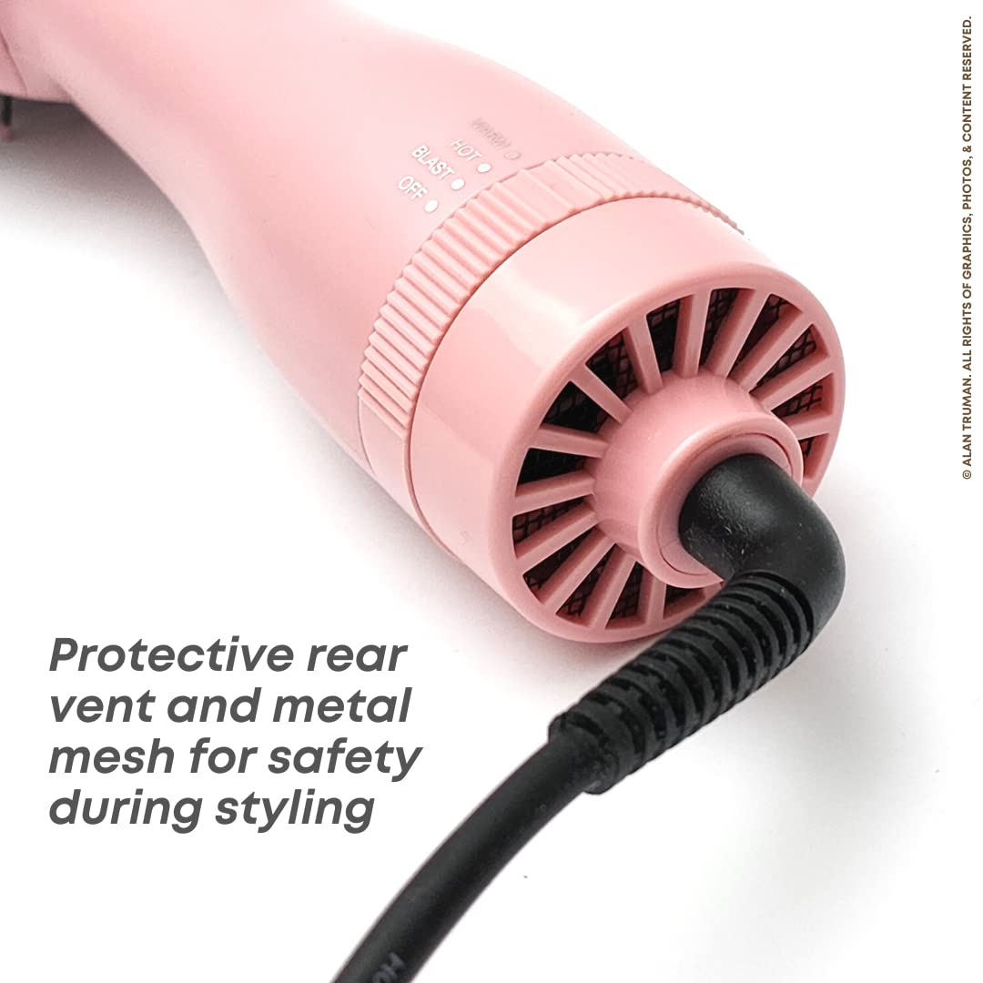 Alan Truman Blow Dryer Brush For Everyday Blowouts & Blow-styling At Home - Compact Pink