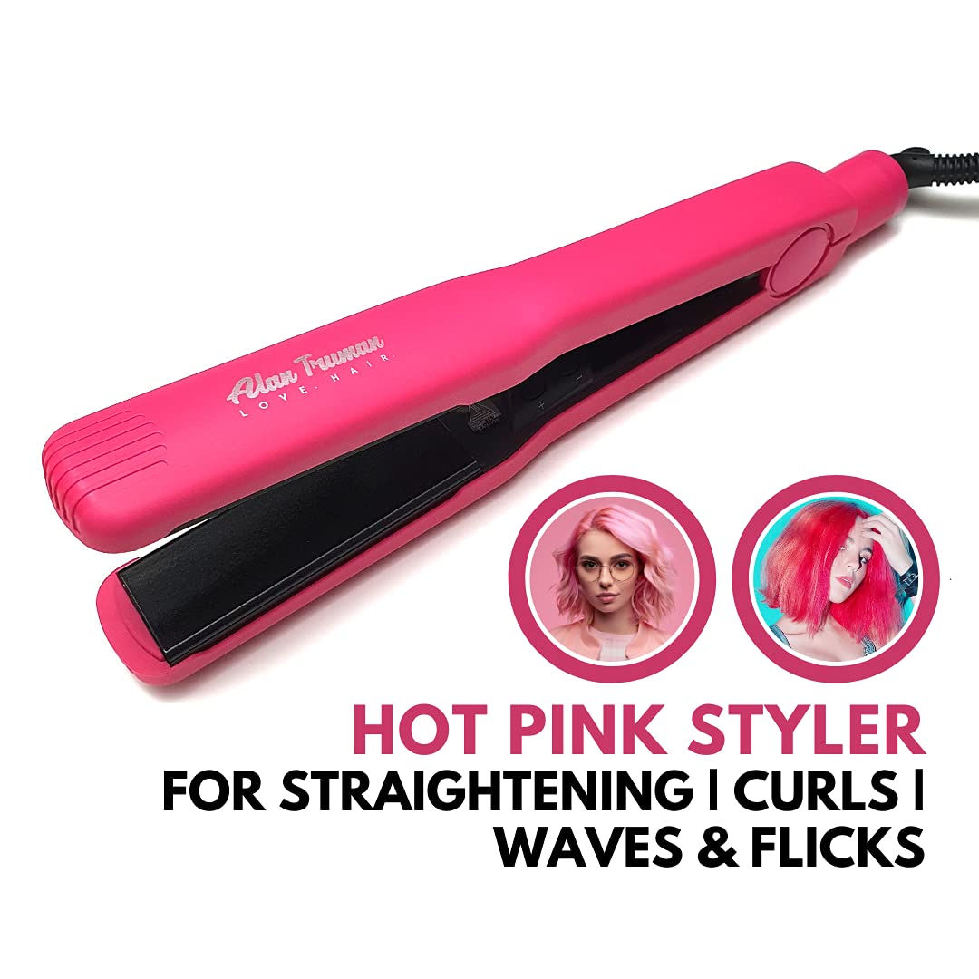 Alan Truman Hot Pink Tourmaline Ceramic Hair Straightener
