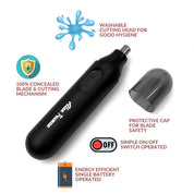 Alan Truman Nt-100 Stainless Steel Nose&Ear Trimmer,Black, Unisex