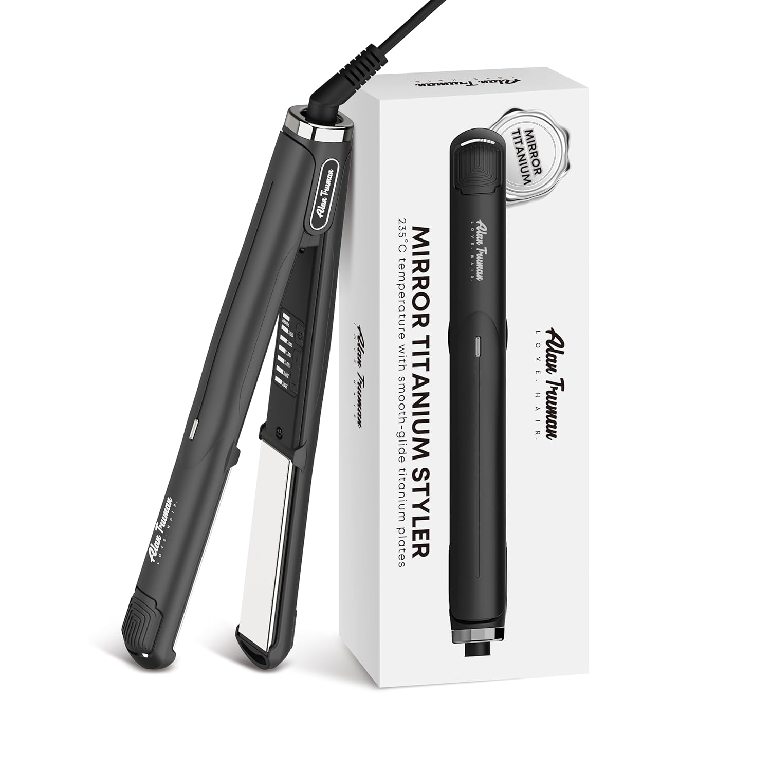 Alan Truman Professional Mirror Titanium Straightener (Black)