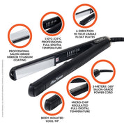 Alan Truman Professional Mirror Titanium Straightener (Black)