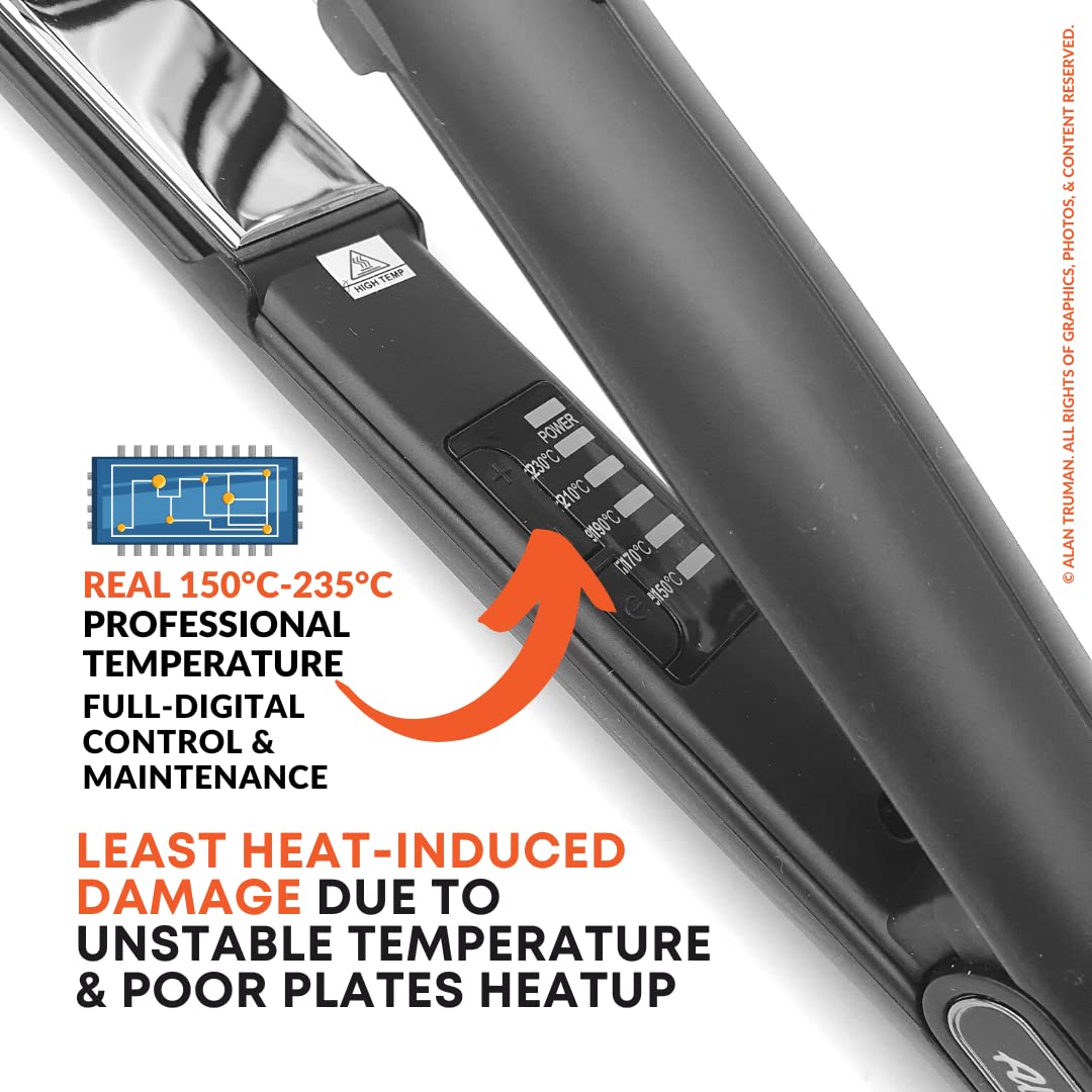 Alan Truman Professional Mirror Titanium Straightener (Black)