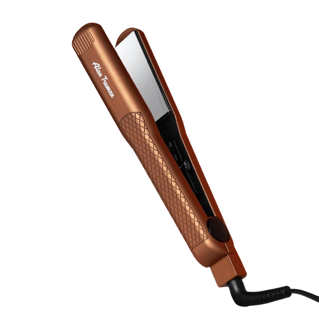Alan Truman Black Super Glide Wide Argan Gold Oil Infused Ceramic Plates Hair Straightener (400g)