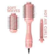 Alan Truman Big Volumiser Set for Easy Blowdrying, Curling, Waving & Blow Styling at home - Pastel Pink