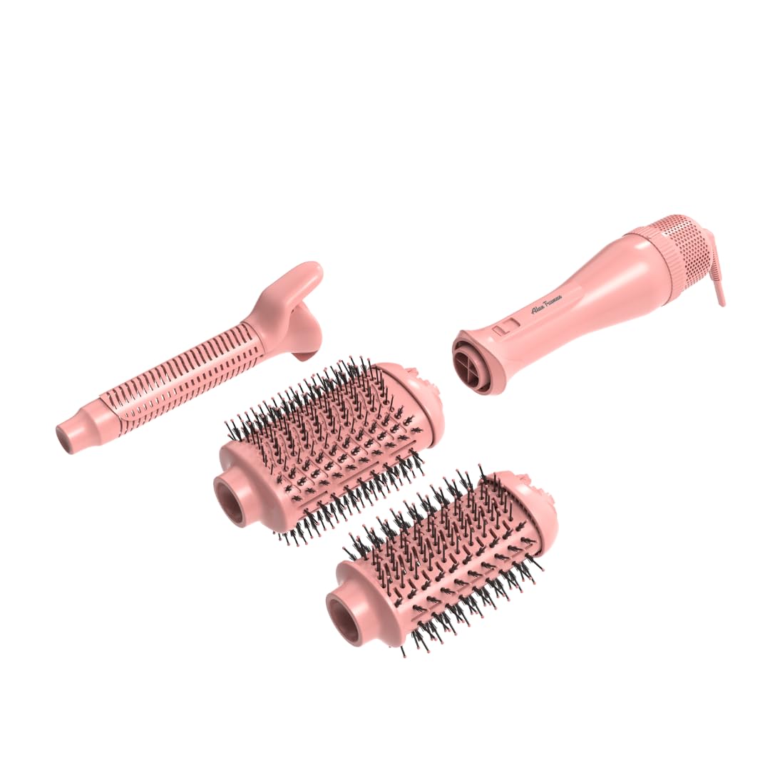 Alan Truman Big Volumiser Set for Easy Blowdrying, Curling, Waving & Blow Styling at home - Pastel Pink