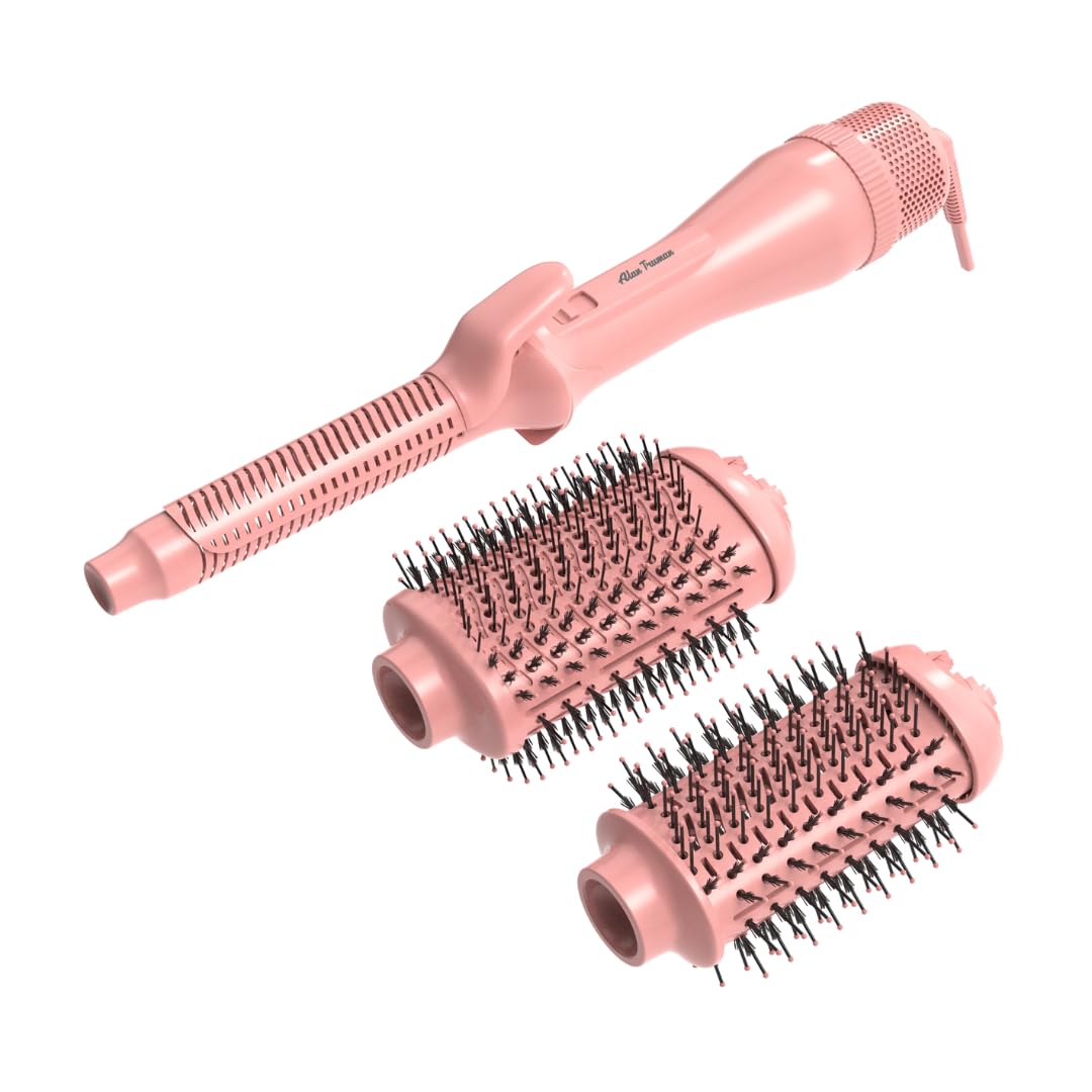 Alan Truman Big Volumiser Set for Easy Blowdrying, Curling, Waving & Blow Styling at home - Pastel Pink