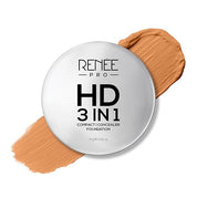 RENEE PRO HD 3 In 1 Compact,Concealer, Foundation SPF 20, Matte Finish, High Coverage, Ultralight & Silky Smooth Finish, Enriched With Vitamin E, C & Aloe Vera - 9 Gm