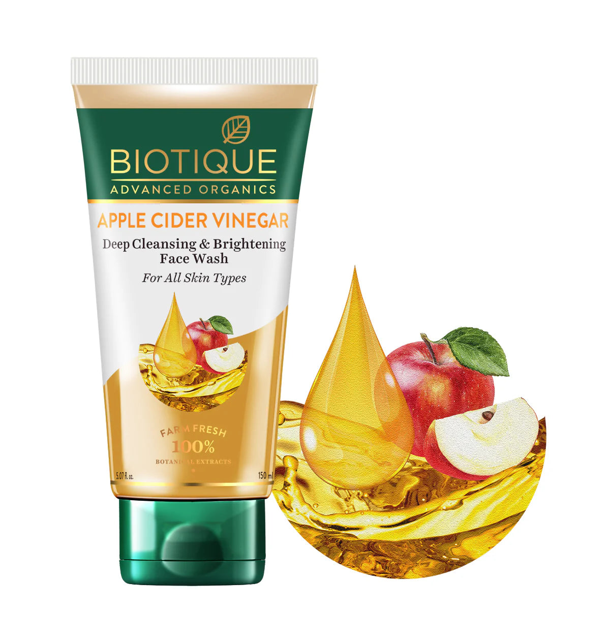 Biotique Apple Cider Vinegar Deep Cleansing Face Wash for All Skin Types, 150ml