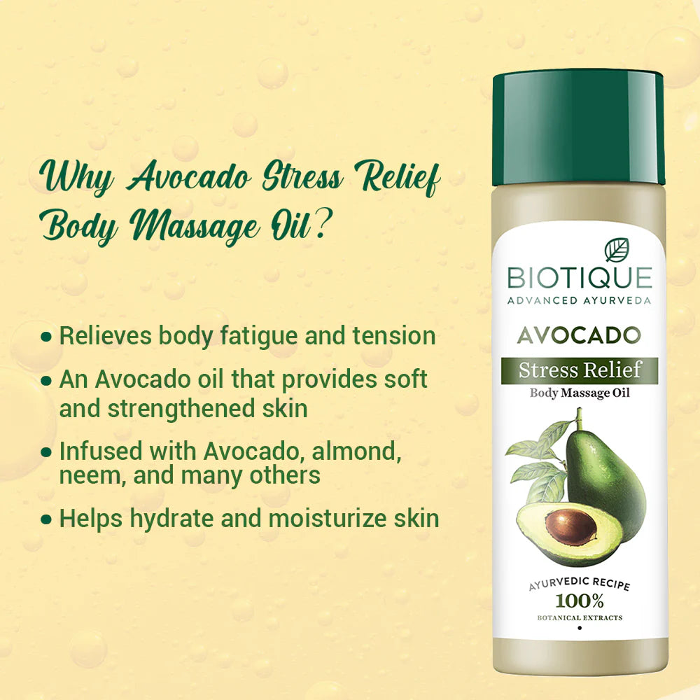Biotique Cado Stress Relief Avocado  Body Massage Oil