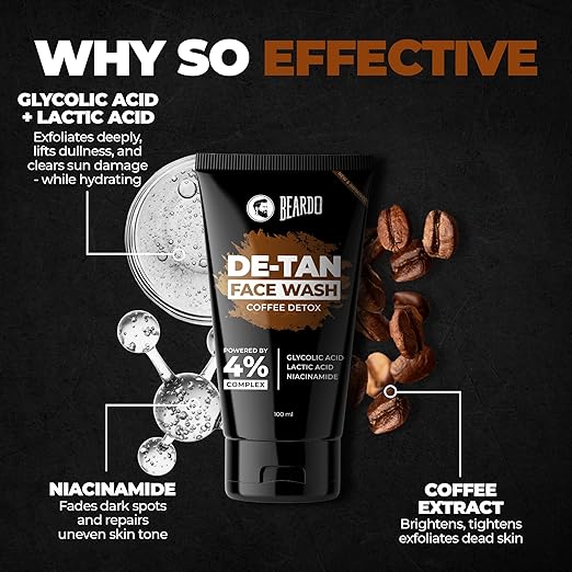 BEARDO DeTan Face Wash for Men, 100ml