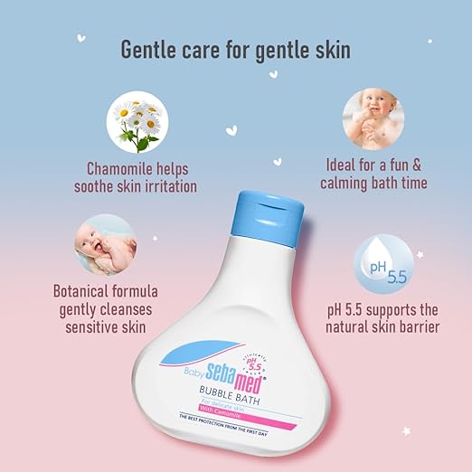 Sebamed Baby Bubble Bath|pH 5.5|With Chamomile|Soap Free|No Tears|200 ml
