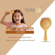 Bamboo Hair Brush with bamboo bristles | Wooden Hair Brush for Women & Men | Wooden Brush for Hair Small Cat for Kids | Paddle Brush for Women Travel Friendly | for Daily Use |